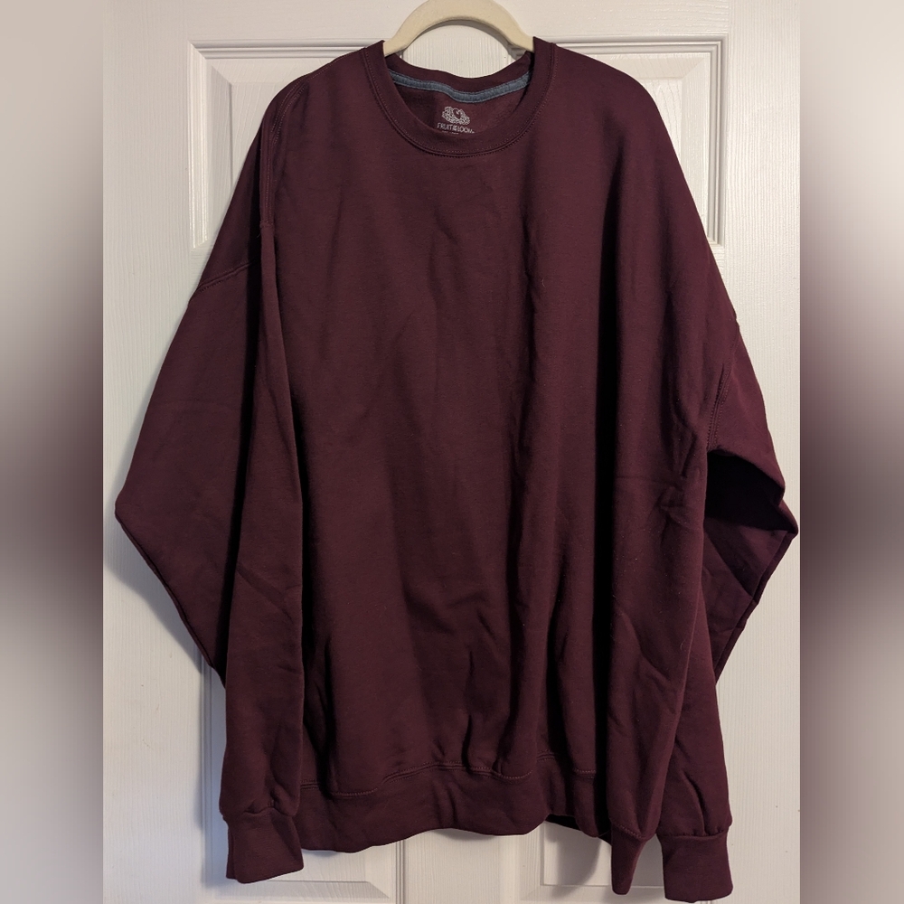 Fruit of the Loom Maroon Sweatshirt NIP - Picture 1 of 4